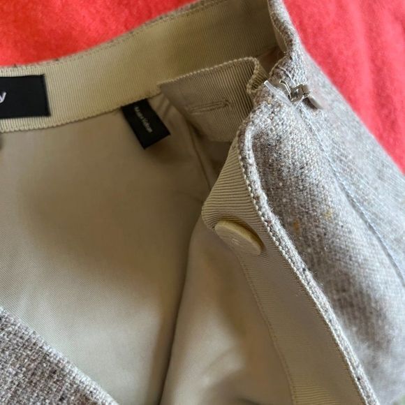 Theory Speckled Wool Easy Waist Skirt A Line Tan Womens Size 0 Work Lined - Picture 8 of 9